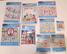 Peppa Pig Birthday Party Decorations HUGE Lot 91 Pieces Banner Garland Scene NEW