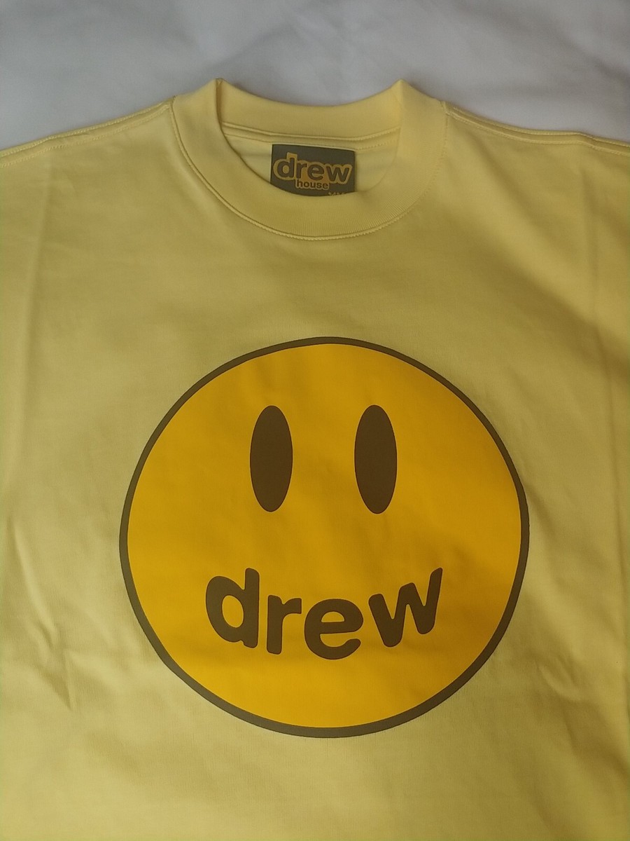 NWT Drew House Yellow Smiley Happy Face Justin Bieber Mascot SS T