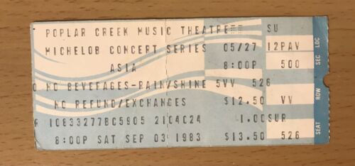1983 ASIA ALPHA TOUR CHICAGO CONCERT TICKET STUB HEAT OF THE MOMENT TIME WILL TE - Afbeelding 1 van 2