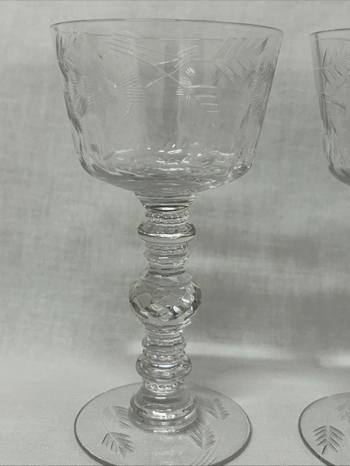 2 VASOS DE CÓCTEL DE LICOR CRISTAL ROCA CORTE ALHAMBRA DUNCAN & MILLER 5 3/8 pulgadas Foto 2 de 4