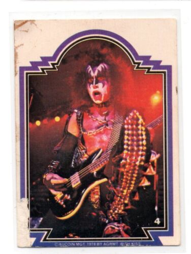 1978 KISS TRADING CARD DONRUSS AUCOIN (SERIES 1) No.4 Gene SIMMONS - Picture 1 of 1