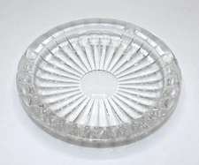 Vtg Crystal? Clear Glass Ashtray Signed by Artist MCM