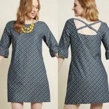 Modcloth WomensCrisp Combination Retro Floral Ruffle Sleeve Shift Dress Sz 3X