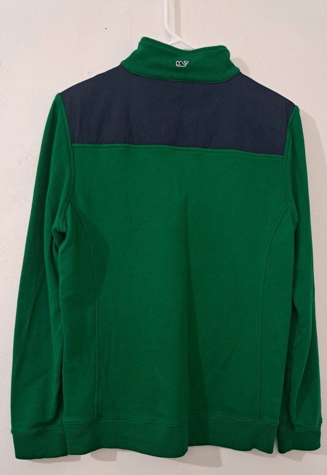 Vineyard Vines mens Medium Shep Shirt EMERALD GREEN Zip Pullover