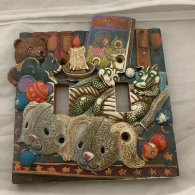 Borders Unlimited 3D Sleep Time Stories Double Switch Plate Light Switch Cover