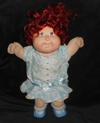 Vintage 1987 Cabbage Patch Kids Baby Doll Long Red Cornsilk
