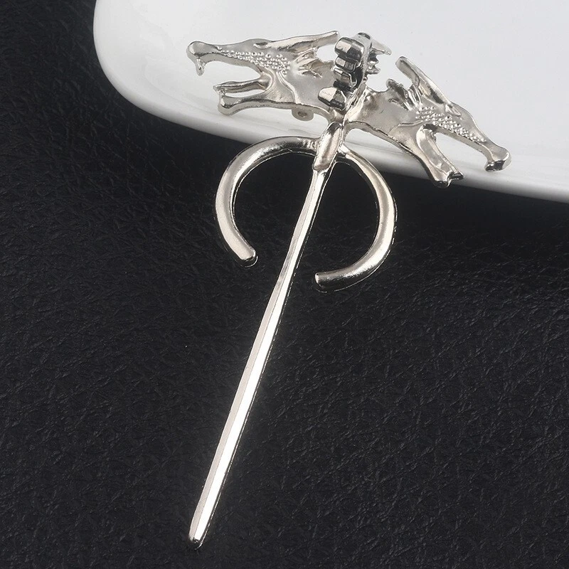 Game of Thrones Daenerys Targaryen Three Headed Dragon Lapel Pin Brooch Cosplay - Image 2 of 4