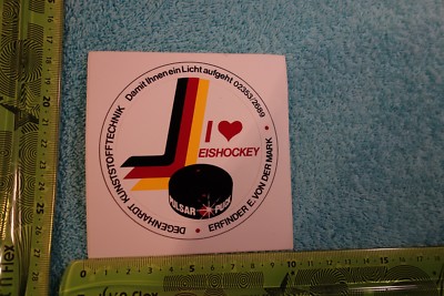 Alter Aufkleber I like EISHOCKEY PULSAR PUCK Degenhardt v.d.Mark