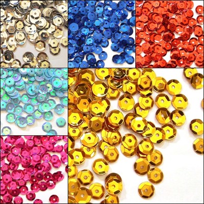 Pailletten Ø 3 ~ 4mm Gewölbt im Blister für Schmuck 1200 ~ 2400stk Farbauswahl