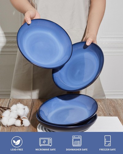 Ceramic Pasta Bowl Set of 4, 32 Oz Large Salad Bowls for Serving, Microwave &... - Picture 5 of 7