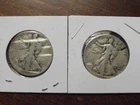 2 Walking Liberty Half Dollars, 1936D & 1942