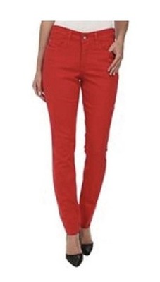 NYDJ Woman's Jeans Sz 4 Alina Legging 5 Pockets Cardinal Red Pants 