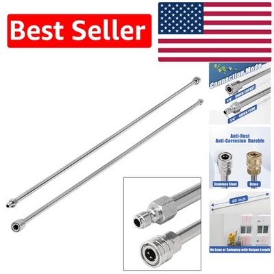 #ad Ultimate 120 Inch Pressure Washer Wand Extension – Dual 60 Inch Stainless Steel $57.94