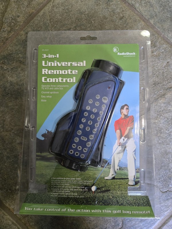 Radio Shack 3-in-1 Universal Golf Bag TV Remote Control NEW SEALED