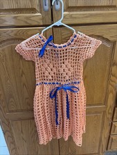 Vintage Crocheted Young Ladies Dress Very Good Condition.
