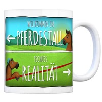 Kaffeebecher Mit Spruch: Willkommen Im Pferdestall Kaffeetasse Tasse