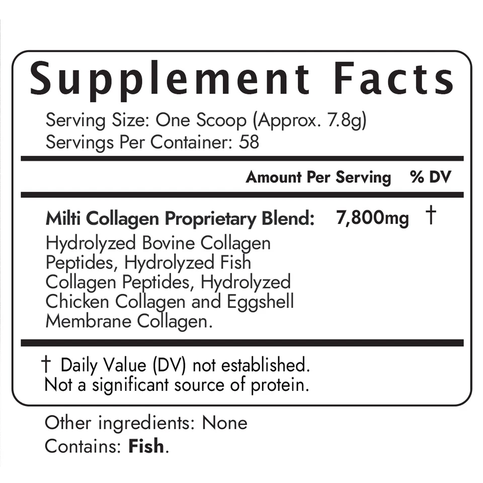 Mezcla de péptidos hidrolizados multicolágeno total tipo I II III V X sin sabor Foto 2 de 2