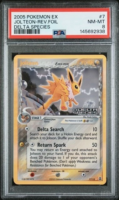 Jolteon Pokémon TCG EX Delta Species Individual Collectible Card