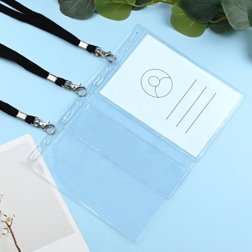 3 Stück Klar Kunststoff Reisepass Halter mit Schlüsselband, 4x6 Zoll Vertikal Kein Reißverschluss... - Bild 6 von 7