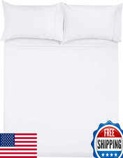 Shreem Linen Microfiber RV Sheet Sets, 70x80 Camper King, White Solid - Fits Mat