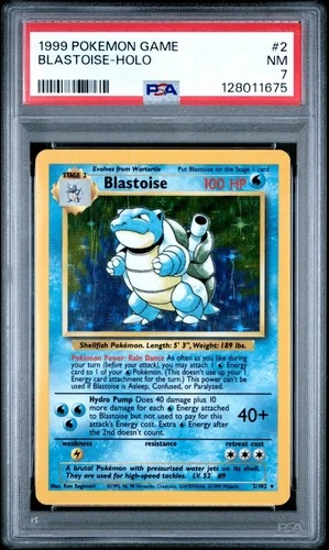 1999 Pokemon Base Set BLASTOISE HOLO 2/102 PSA 7 NM Near MINT Rare - New Slab
