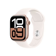 Image of Apple Watch Series 10 GPS + Cellular, 42mm Rose Gold Aluminium Case with Light
