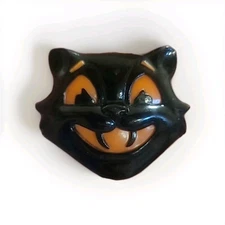 Vintage Halloween Black Cat Plastic Novelty Clicker “Fun World” Noisemaker