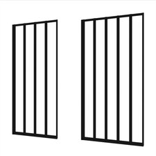 5-Panel OR 4-Panel Folding Bath Screen Black Framed Bathroom Splash-proof 1400mm