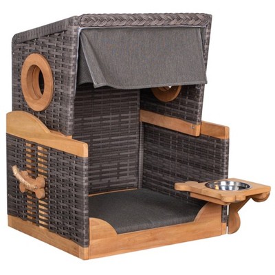 deVries Hundestrandkorb Knochenfinder Strandkorb Des. 464 PE stone grey 75x65x85