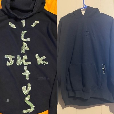 Travis Scott Cactus Jack PlayStation Motherboard Hoodie Black M Large Distressed