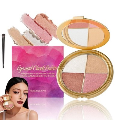 4 Shades Eye & Cheek Palette-All-in-1 Lidschatten und Highlighter Makeup Palette