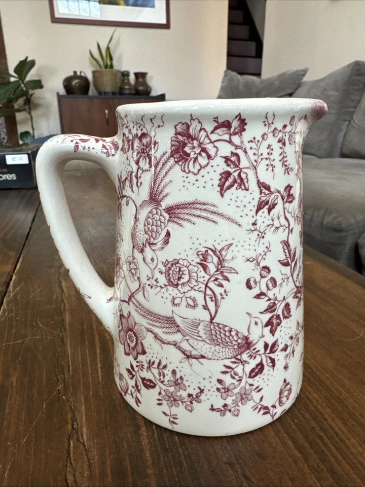 Jarra de cerámica pintada a mano Hillchurch de colección Chinoiserie Staffordshire Reino Unido Foto 4 de 4