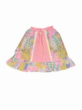 Vintage Toddlers Pink Patchwork Ruffle Skirt - Unbranded