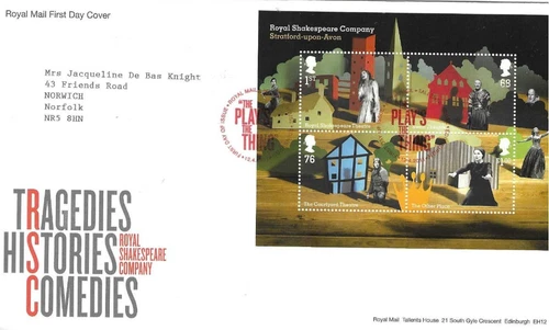 GB Comm/FDC - Tragedies, Histories, Comedies - Edinburgh -  2011 (RM920)