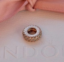 Originale Pandora elemento intermedio pavè 14 carati placcato oro rosa #781359CZ