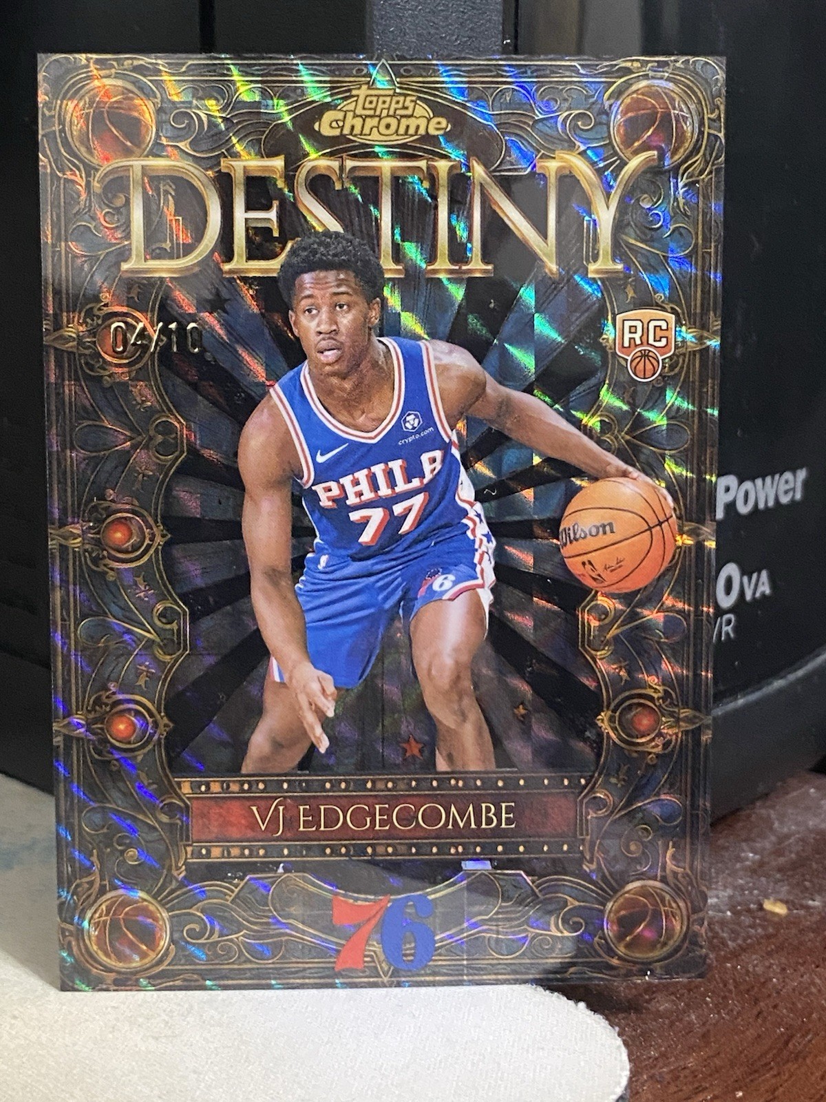 2025-26 Topps Chrome VJ Edgecombe Destiny Black Geometric Refractor 4/10