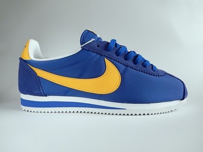 Nike Classic Cortez Nylon blue yellow mens sz golden state