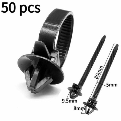 50 Stück Nylon Kabel Binder Kabelbinder Halter Clip Befestigung Clips Schwarz