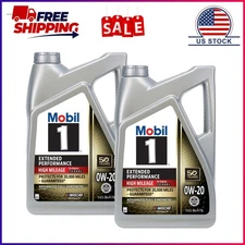 2 Pack, Mobil 1 Extended Performance High Mileage Full Synthetic Motor Oil 0W-20