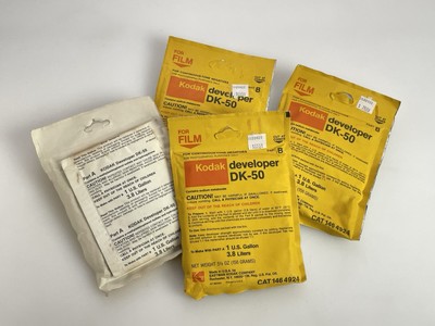 Kodak Film Developer DK-50 Part A & B Makes 1 Gallon x 4 Packs Lot NOS