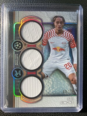  /75 Xavi Simons Triple Relic   2023-24 Topps Museum Collection UCL | RB Leipzig