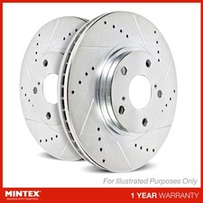 2x Brake Discs Vented Drilled For Porsche 718 Cayman 982 S 2.5 Mintex Rear