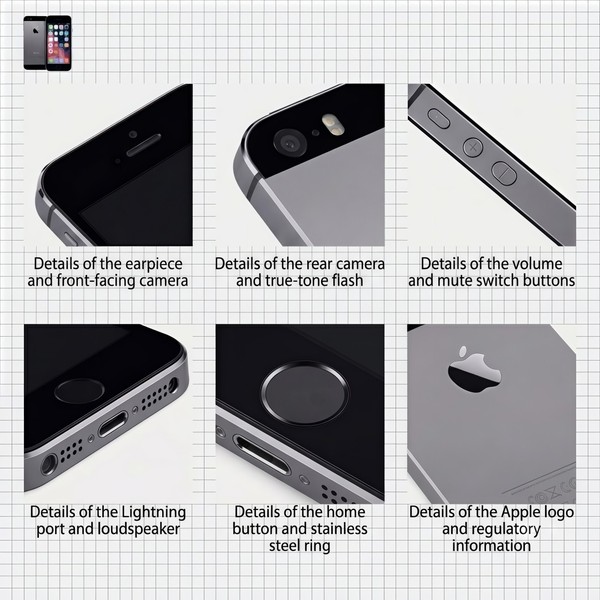 Apple iPhone 5s - 32GB - Gris espacial - Smartphone iOS desbloqueado - Excelente respaldo 5
