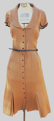 Silk Pencil Dress Tulip Sleeves 50s Pin-Up Style Button Up V-Neck 4