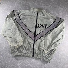 US Army Jacket Mens Small Gray IPFU Reflective Nylon Windbreaker Training