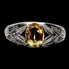 925 Sterling Silver Ring Oval Citrine 8x6mm Natural Gemstone Jewelry Size 8