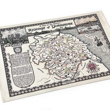 Yorkshire Map Tea Towel / Bar Towel | 100% cotton