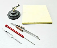Jewelry Crafts Soldering Tools Kit Ceramic Solder Board Third Hand Pick Tweezers