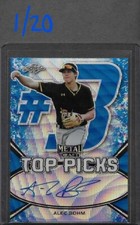 2018 Leaf Metal ALEC BOHM Top Picks Blue Wave Prismatic Auto RC 1/20 Phillies