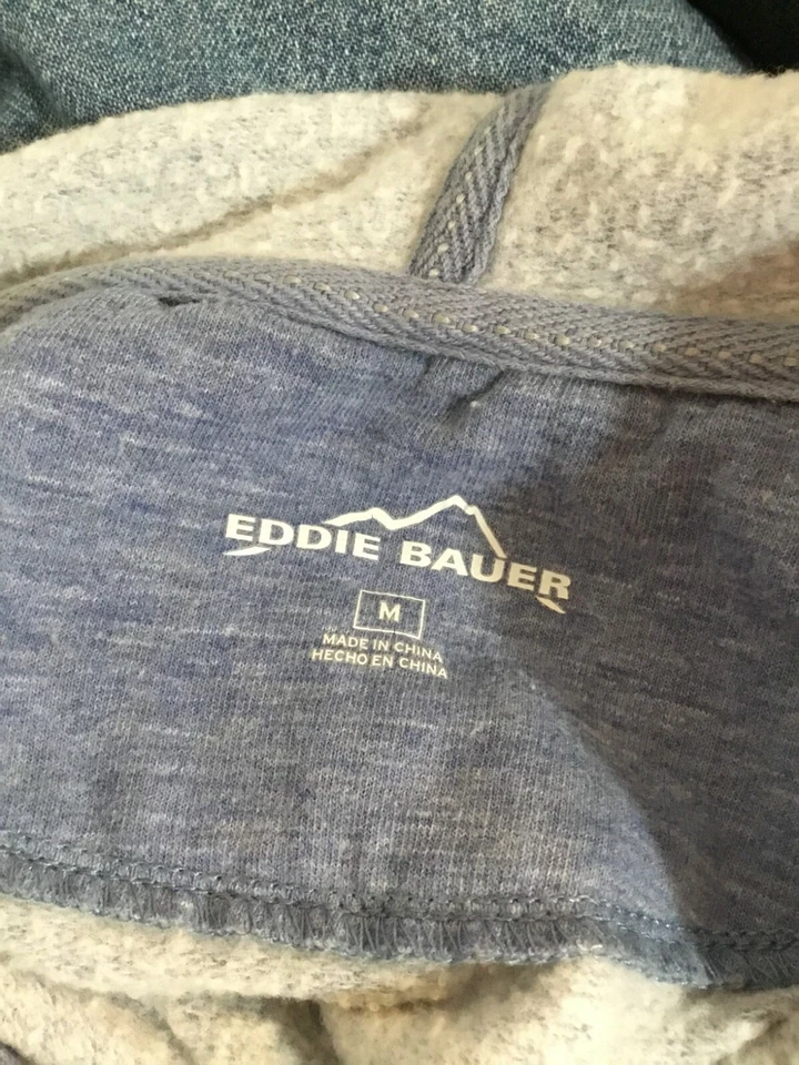 Eddie Bauer 女式连帽衫全拉链蓝色斑点棉蓝色 M 码中号 — 第 4/4 张图片